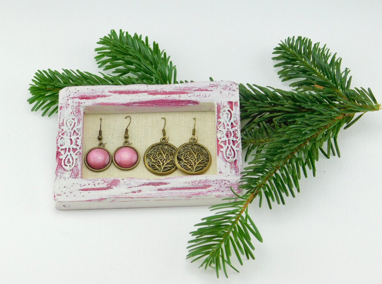 Geschenkset "Rosa" mit Ohrringen