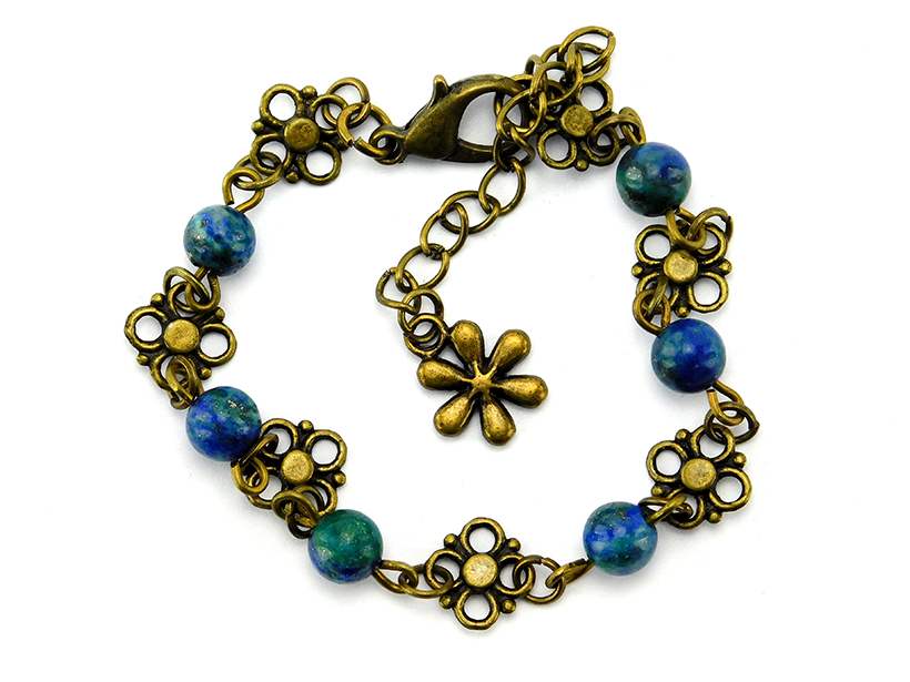 Boho Armband mit Halbedelsteinperlen