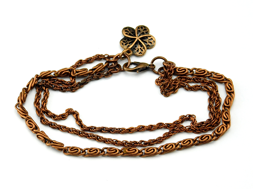 Kupferblümchen - Mehrlagiges Armband in Kupfer