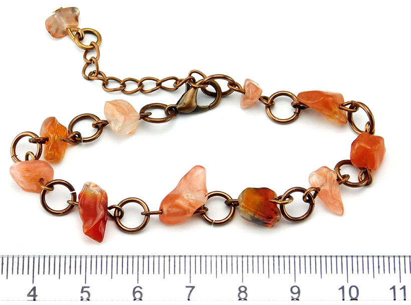 Kupfer & Quarz - Kupferfarbenes Armband mit Edelsteinen