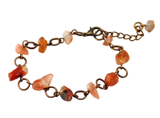 Kupfer & Quarz - Kupferfarbenes Armband mit Edelsteinen