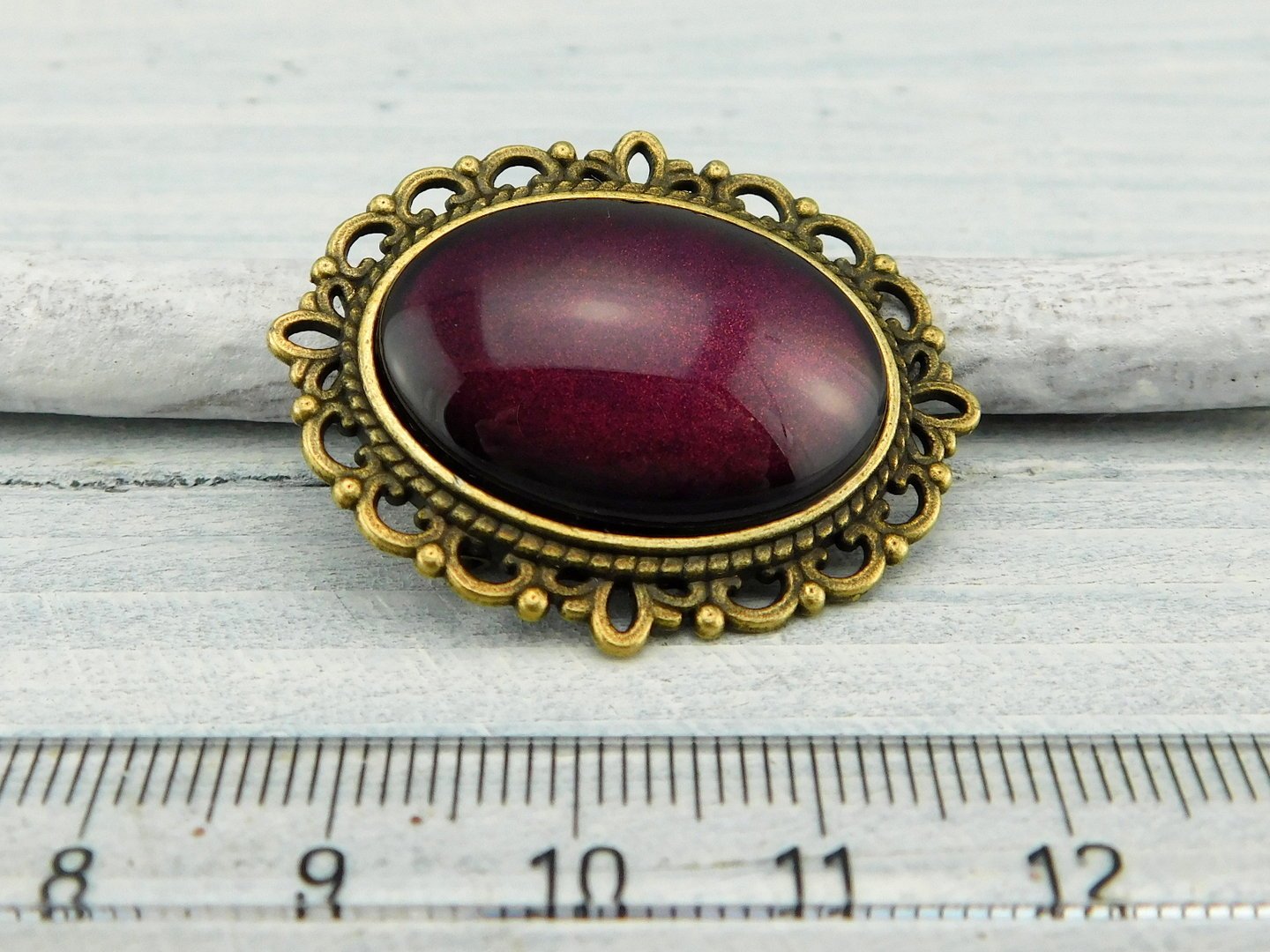 Geschenkset "Burgunderrot" mit Ring und Brosche - Vintage Schmuckstübchen