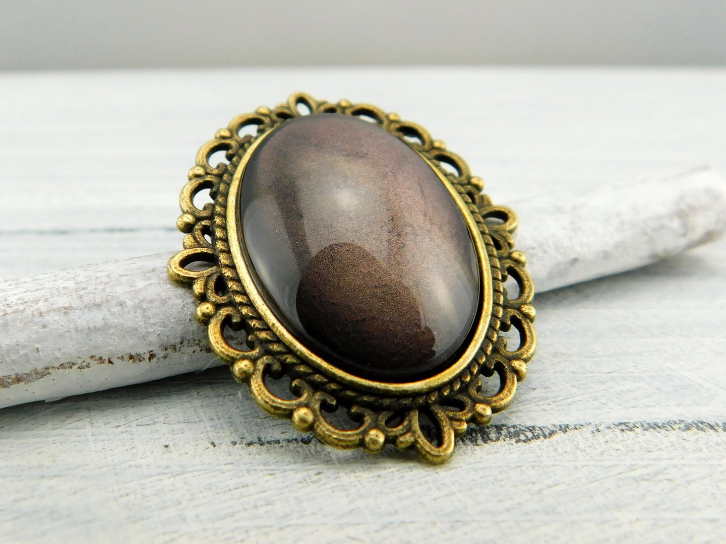 Geschenkset "Dämmerung" mit Ring und Brosche - Vintage Schmuckstübchen