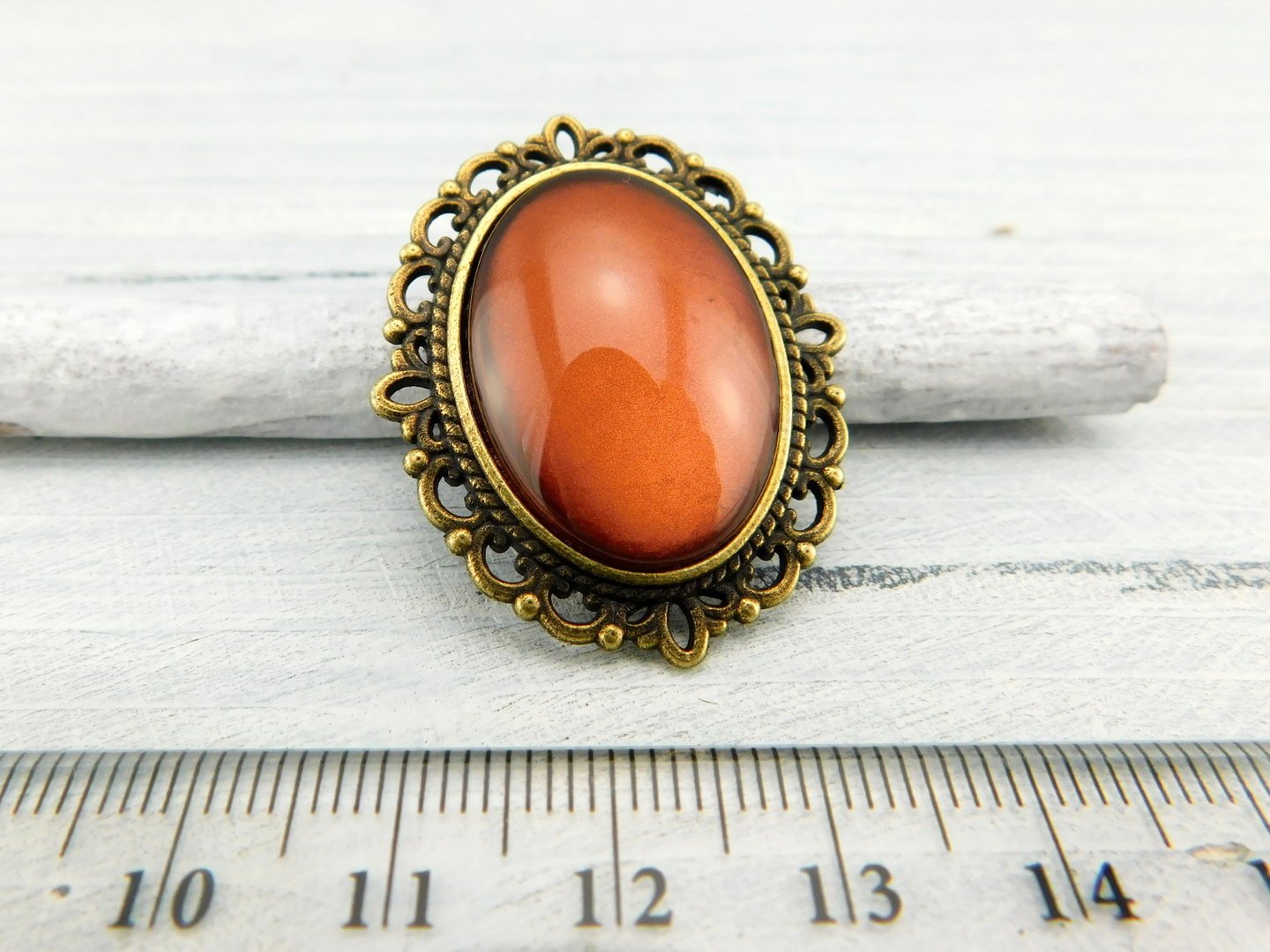 Geschenkset "Kupferrot" mit Ring und Brosche - Vintage Schmuckstübchen