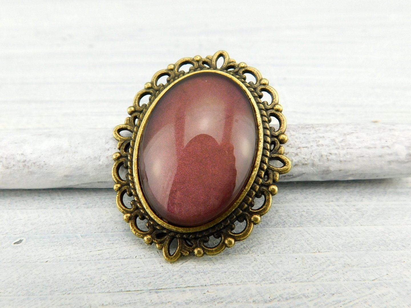 Geschenkset "Vintage Rot" mit Ring und Brosche - Vintage Schmuckstübchen