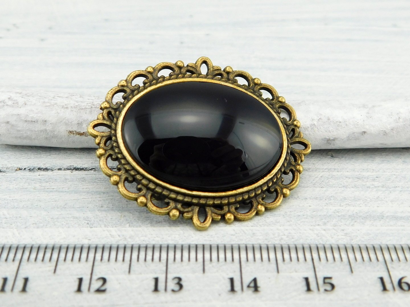 Geschenkset "Nachtschwarz" mit Ring und Brosche - Vintage Schmuckstübchen
