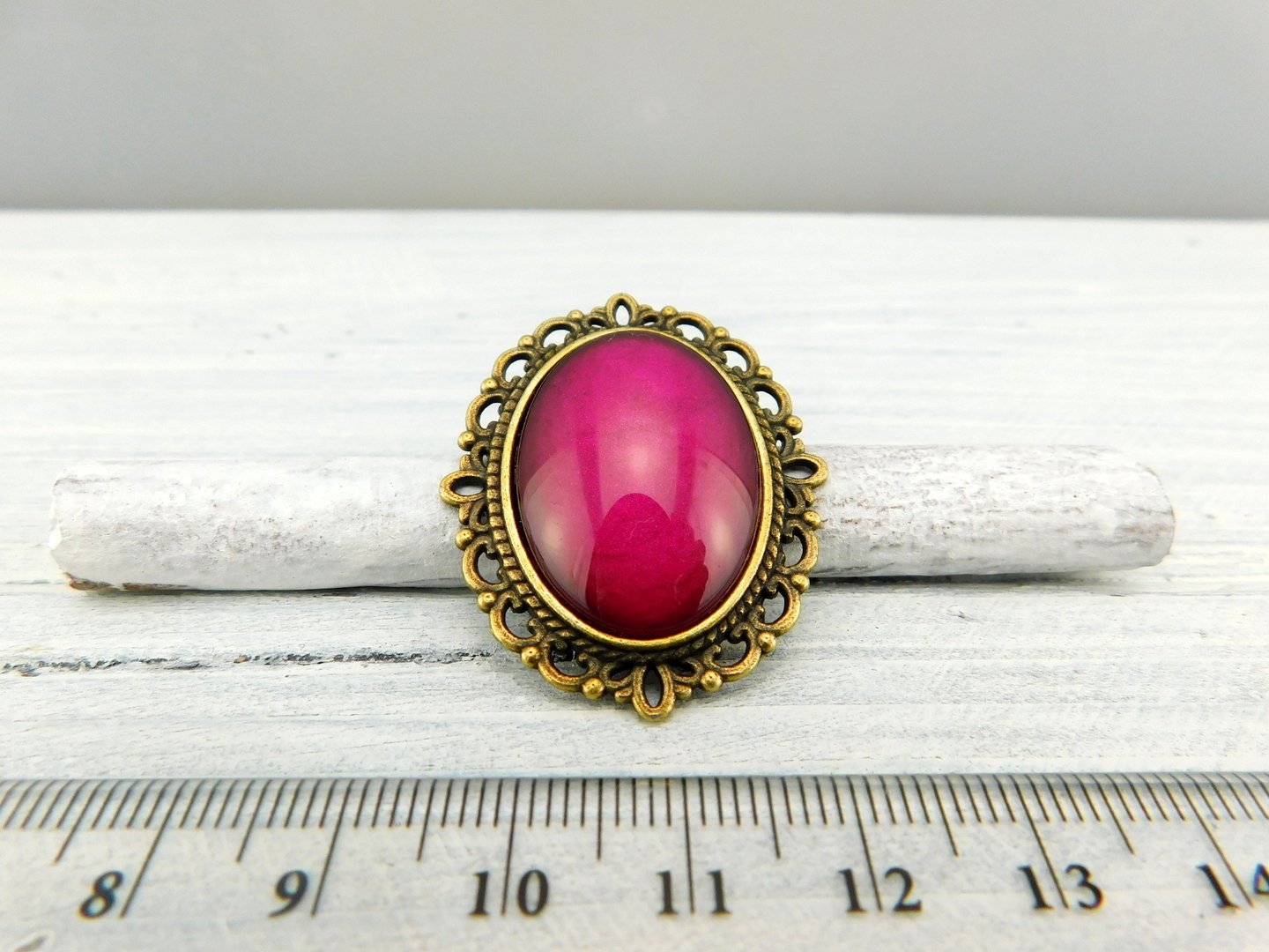Geschenkset "Rubinpink" mit Ring und Brosche - Vintage Schmuckstübchen