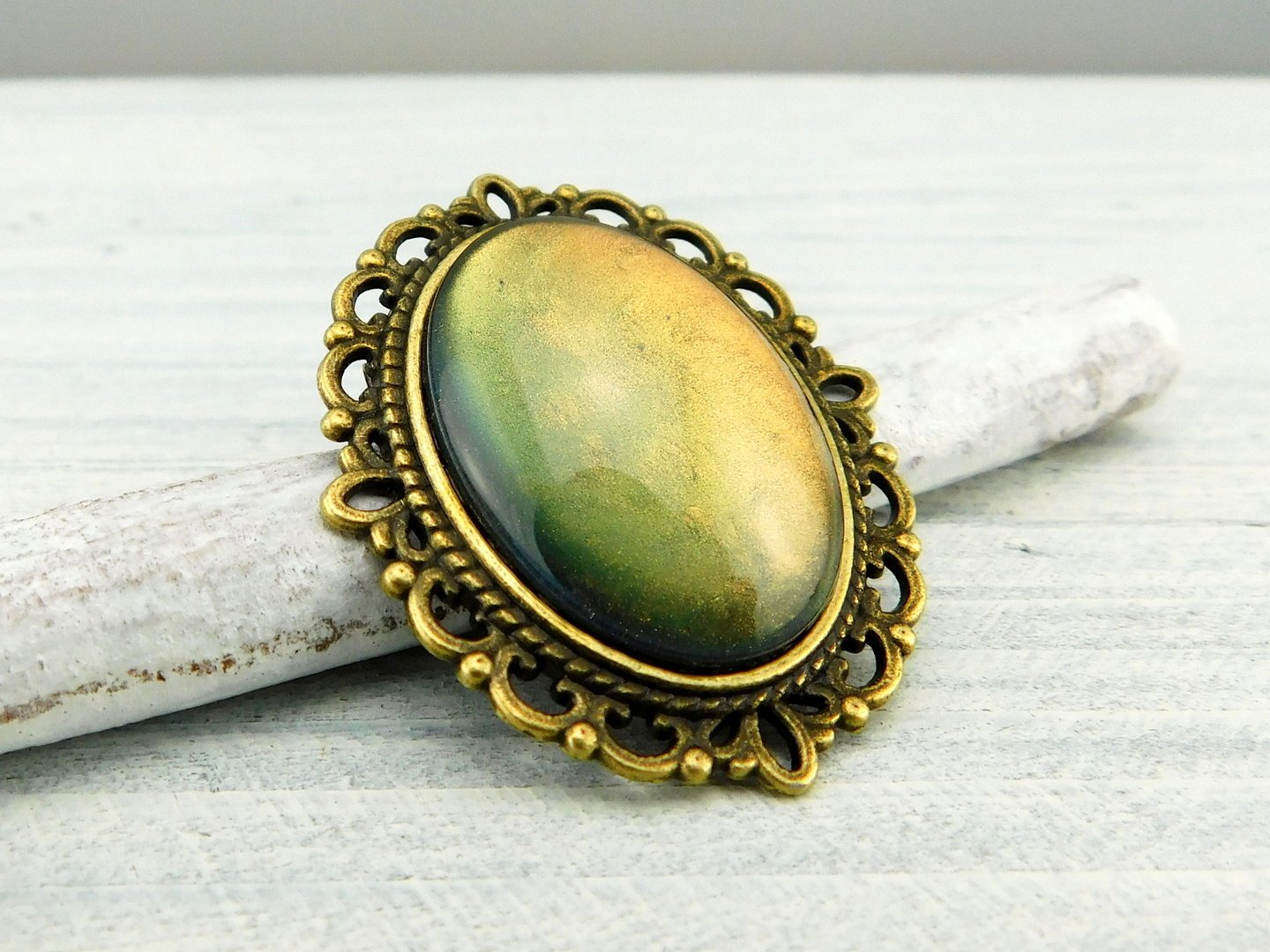 Geschenkset "Sonnenaufgang in Oz" mit Ring und Brosche - Vintage Schmuckstübchen
