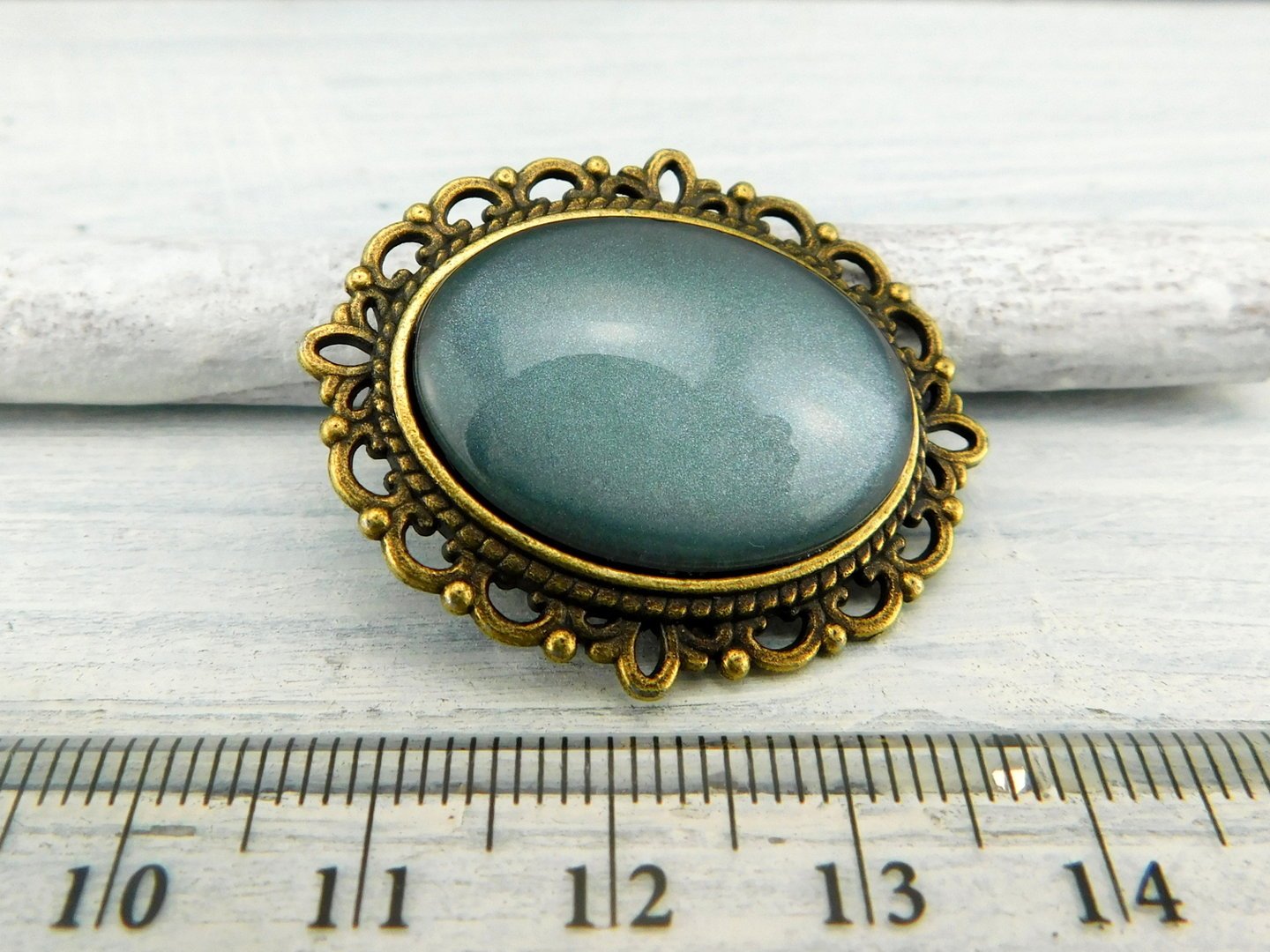Geschenkset "Zartes Blau" mit Ring und Brosche - Vintage Schmuckstübchen