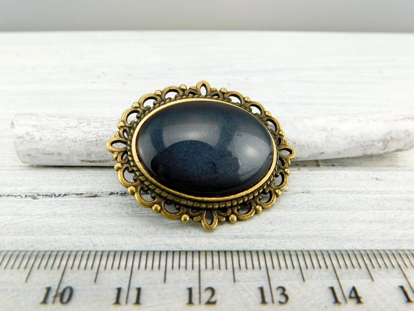 Geschenkset "Mitternachtsblau" mit Ring und Brosche - Vintage Schmuckstübchen