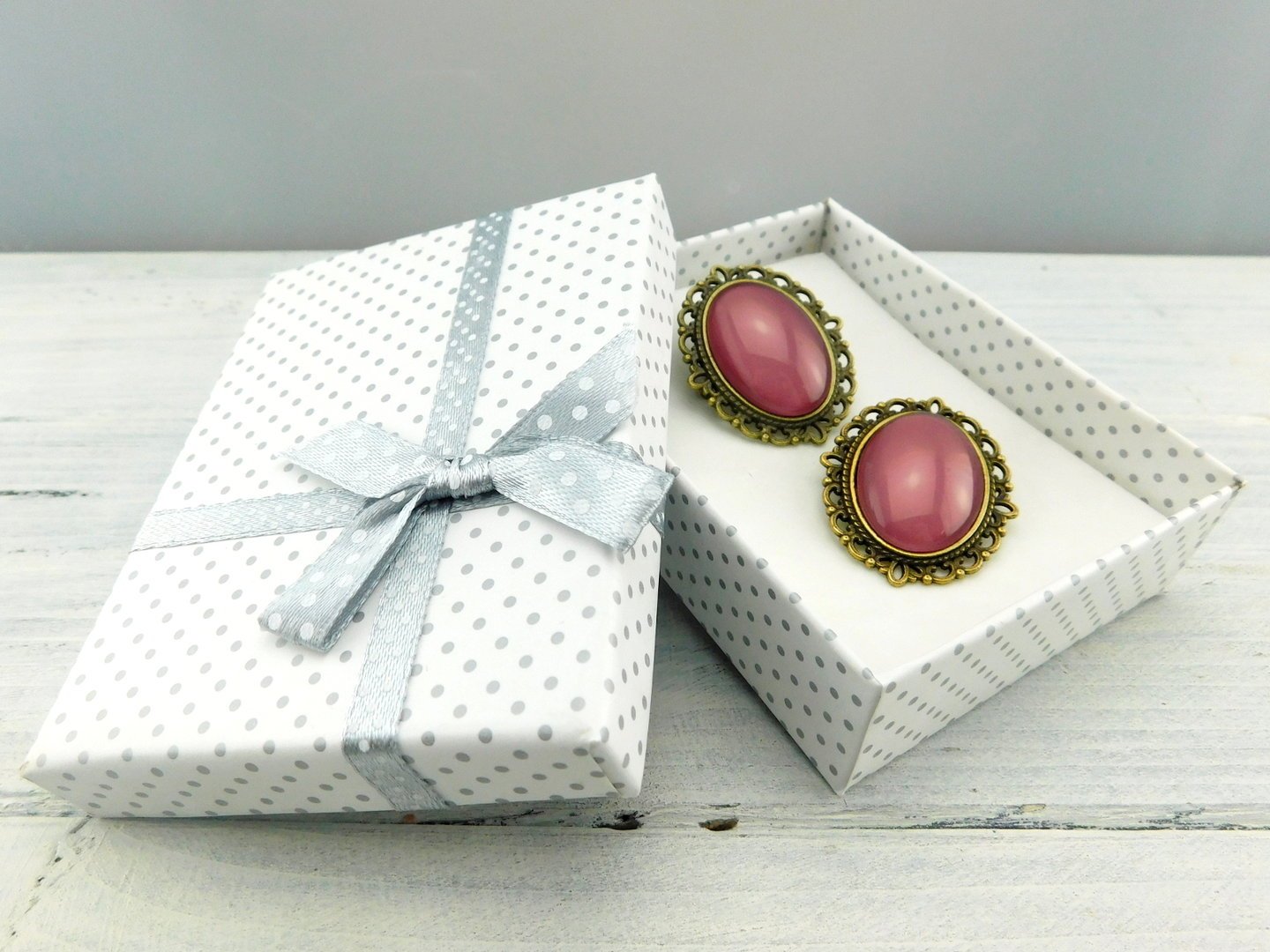 Geschenkset "Blütenrosa" mit Ring und Brosche - Vintage Schmuckstübchen