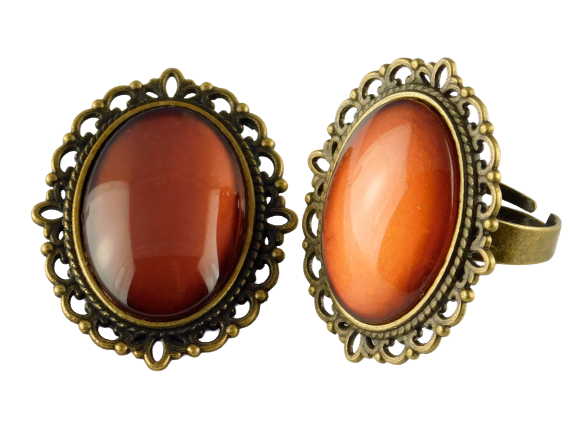 Geschenkset "Kupferrot" mit Ring und Brosche