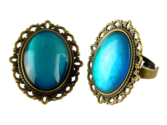 Geschenkset "Azurblau" mit Ring und Brosche