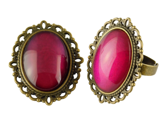 Geschenkset "Rubinpink" mit Ring und Brosche