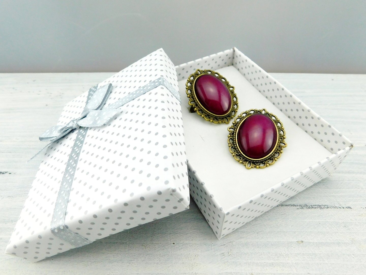 Geschenkset "Rubin" mit Ring und Brosche - Vintage Schmuckstübchen