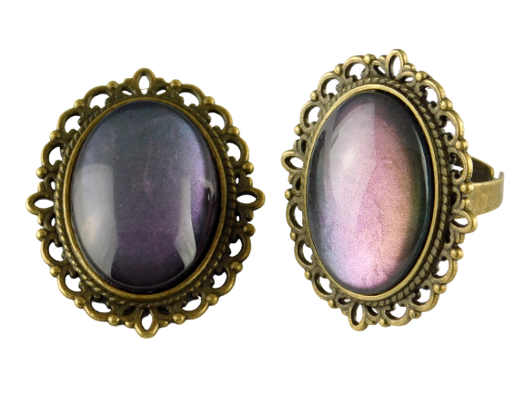 Geschenkset "Mystisches Metall" mit Ring und Brosche