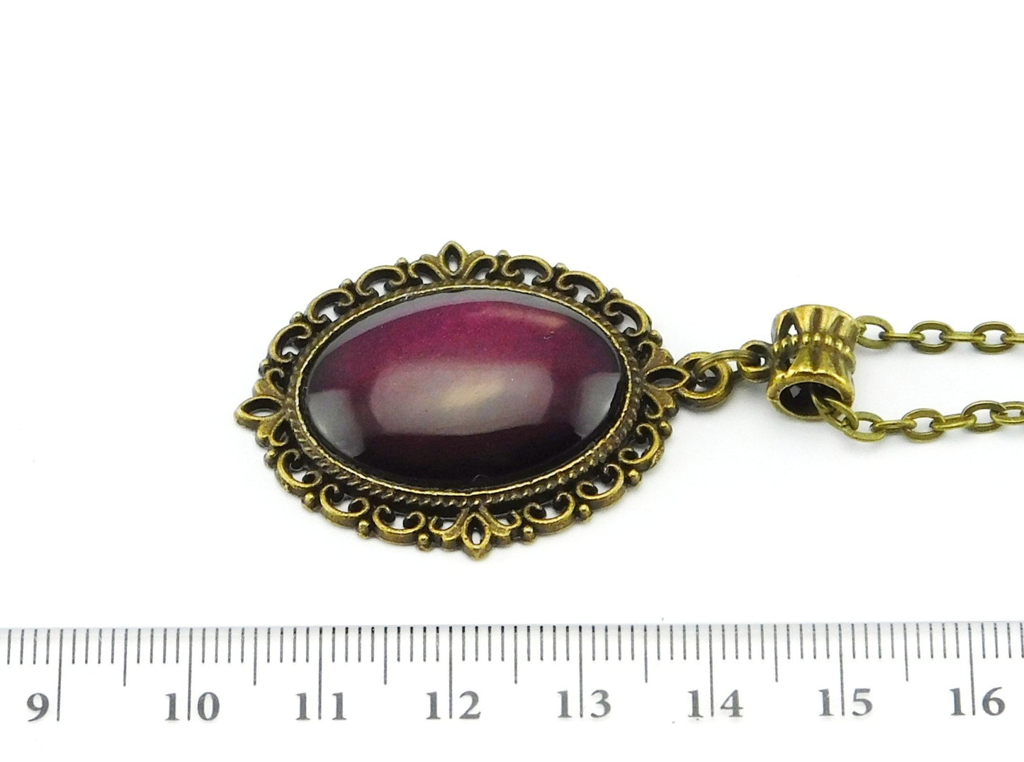 Barockstil Cabochonkette mit Rotem Glasstein