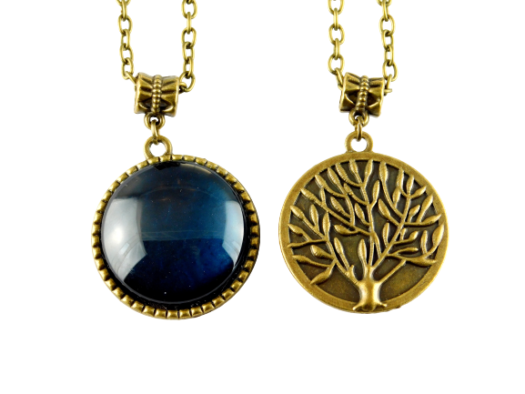 Cabochon Halskette mit rundem Anhänger