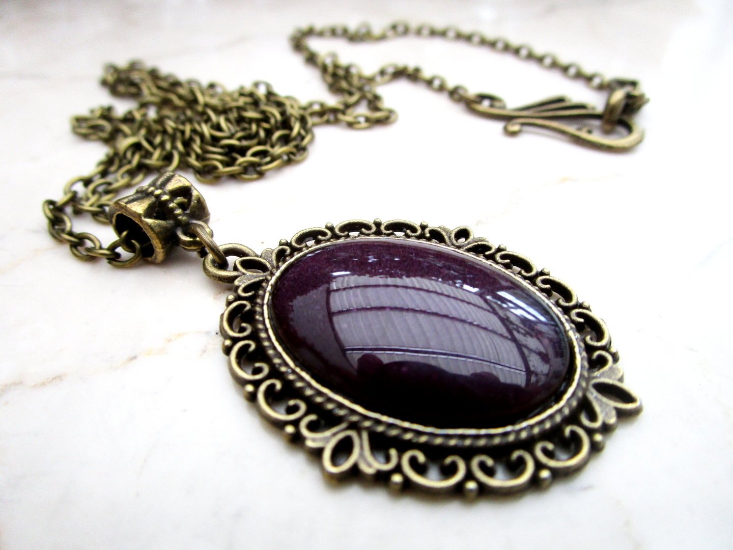 Vintage Cabochon Halskette - Vintage Schmuckstübchen