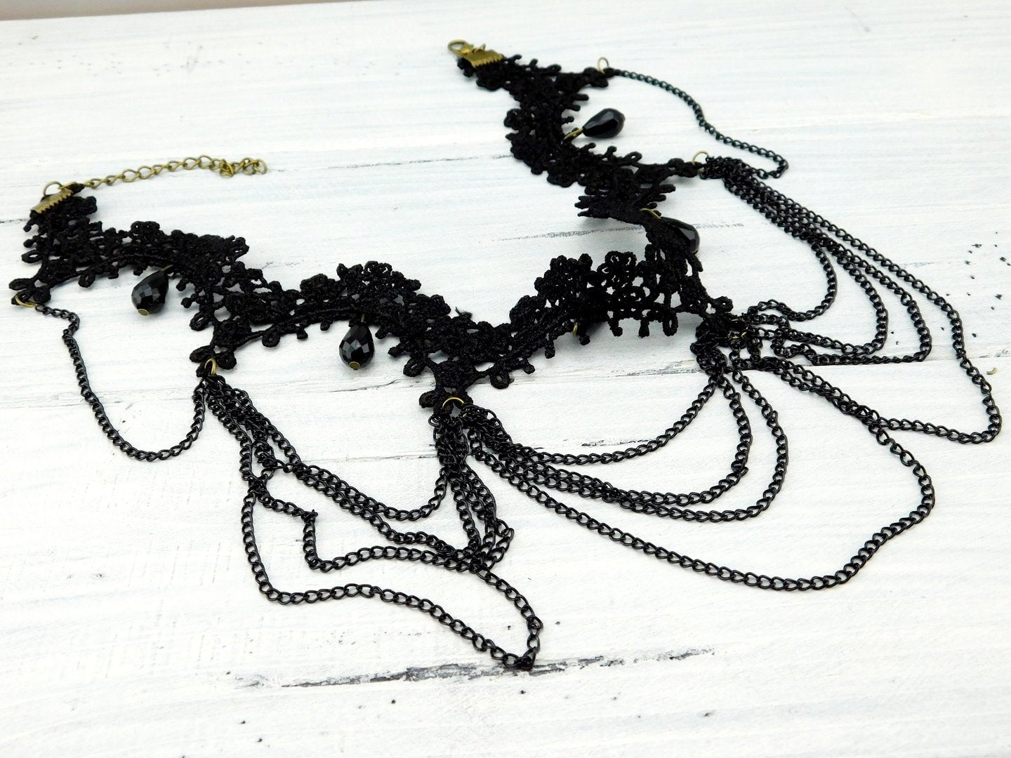 Schwarzes Halsband "Dark Victorian Secrets" - Vintage Schmuckstübchen