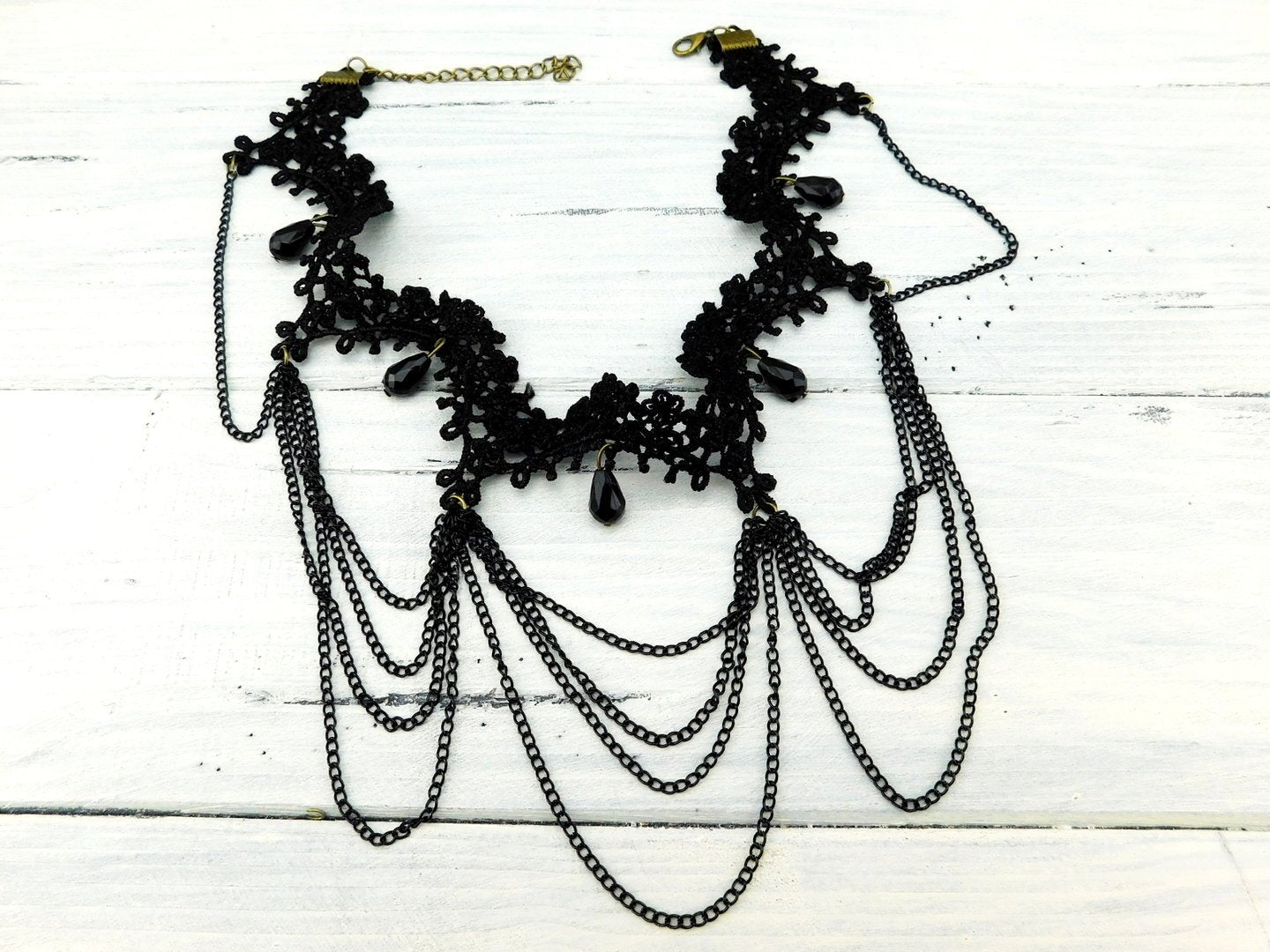 Schwarzes Halsband "Dark Victorian Secrets" - Vintage Schmuckstübchen