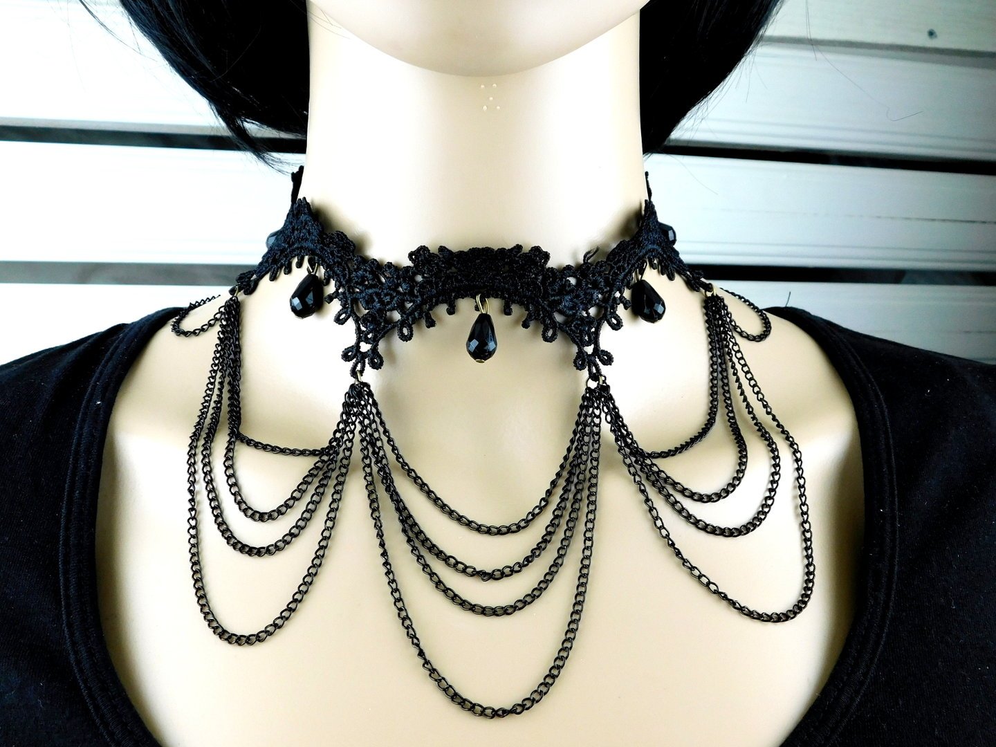 Schwarzes Halsband "Dark Victorian Secrets" - Vintage Schmuckstübchen