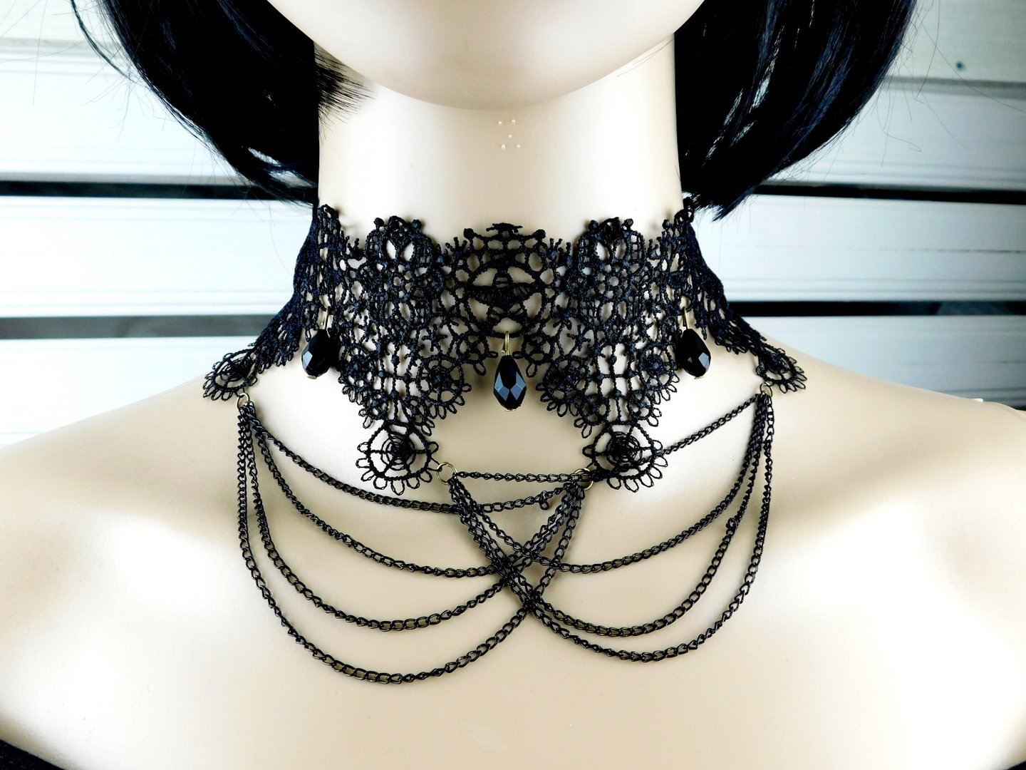 Schwarzes Halsband "Queen of the Twiligtht" - Vintage Schmuckstübchen