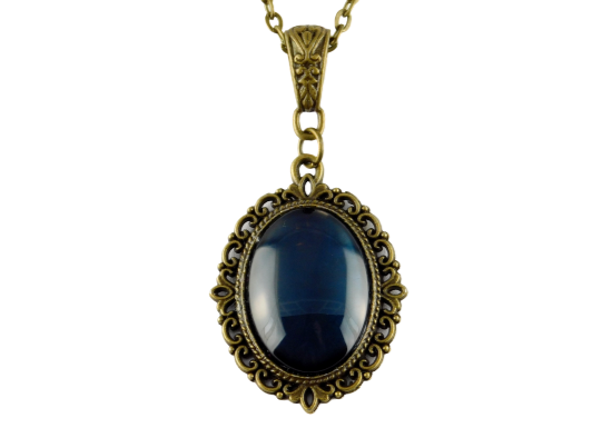 Barock Halskette "Geheimnisvolles Saphirblau" in Bronze