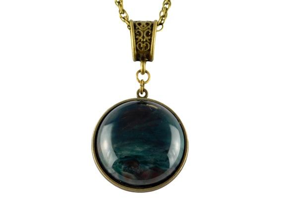 Edelstein Halskette mit Cabochon aus indischem Achat