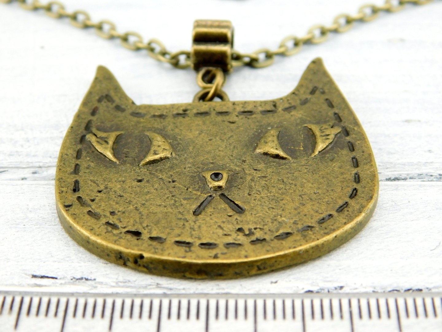 Halskette "Grumpy Cat" in Bronze