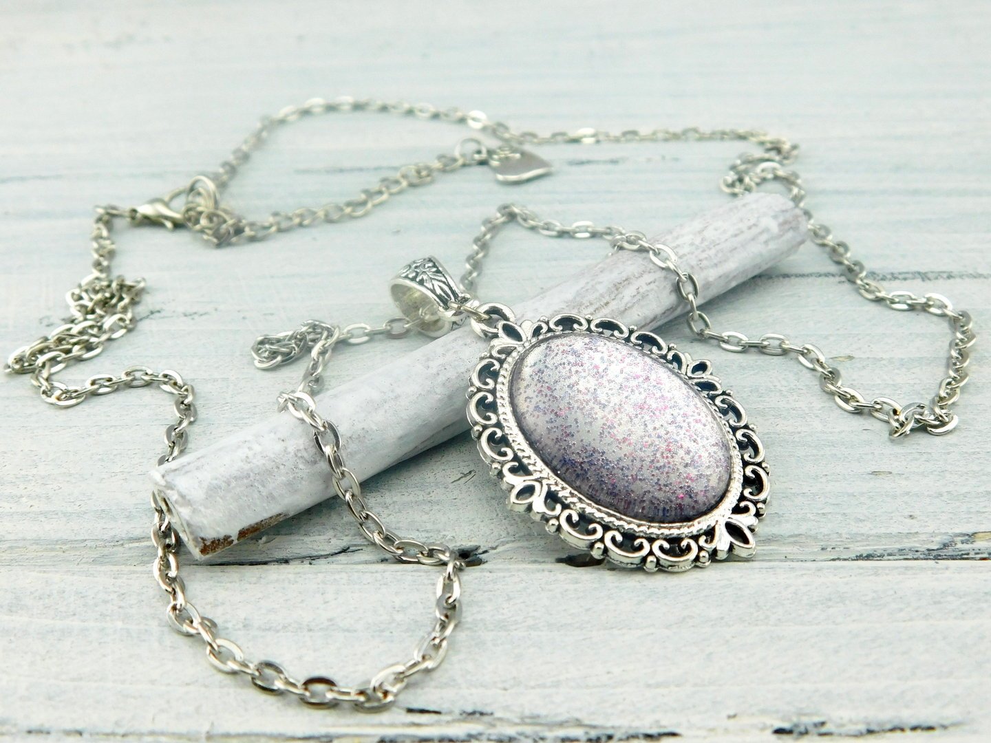 Barock Halskette "Feenstaub" in Silber