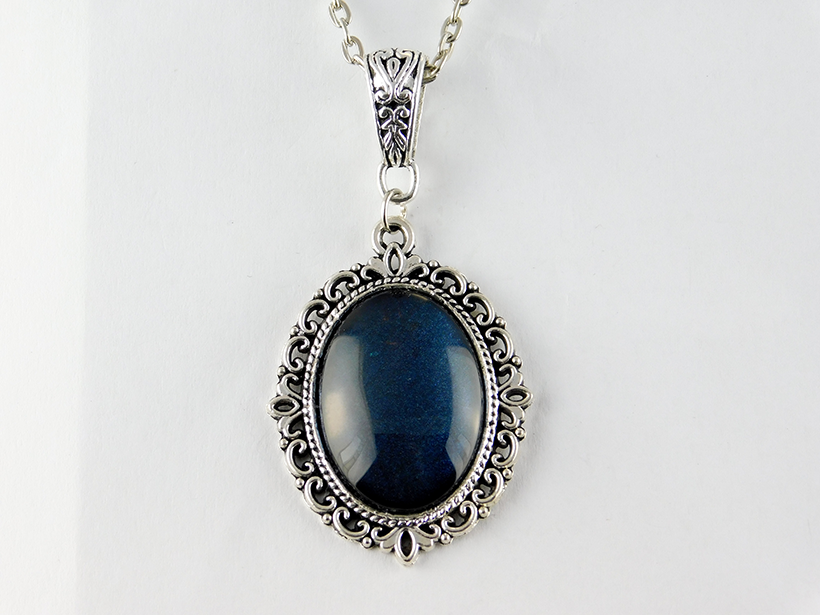 Barock Halskette "Saphirblau" in Silber