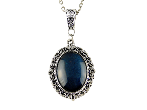 Barock Halskette "Saphirblau" in Silber