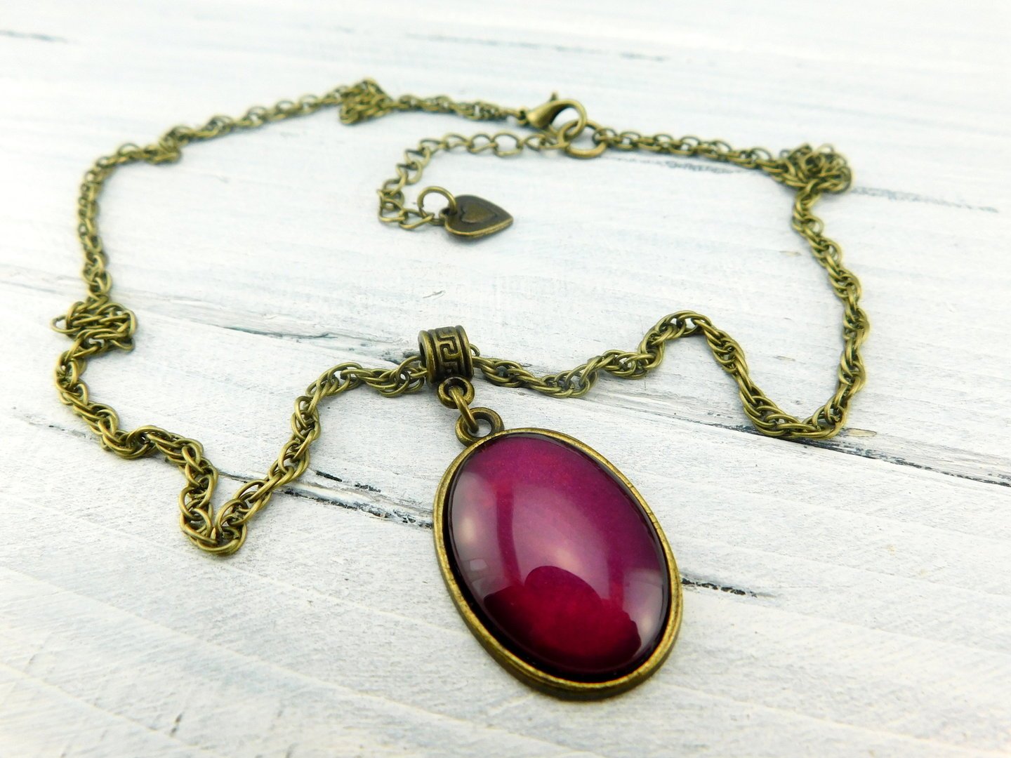 Vintage Halskette "Secret Love" in Bronze
