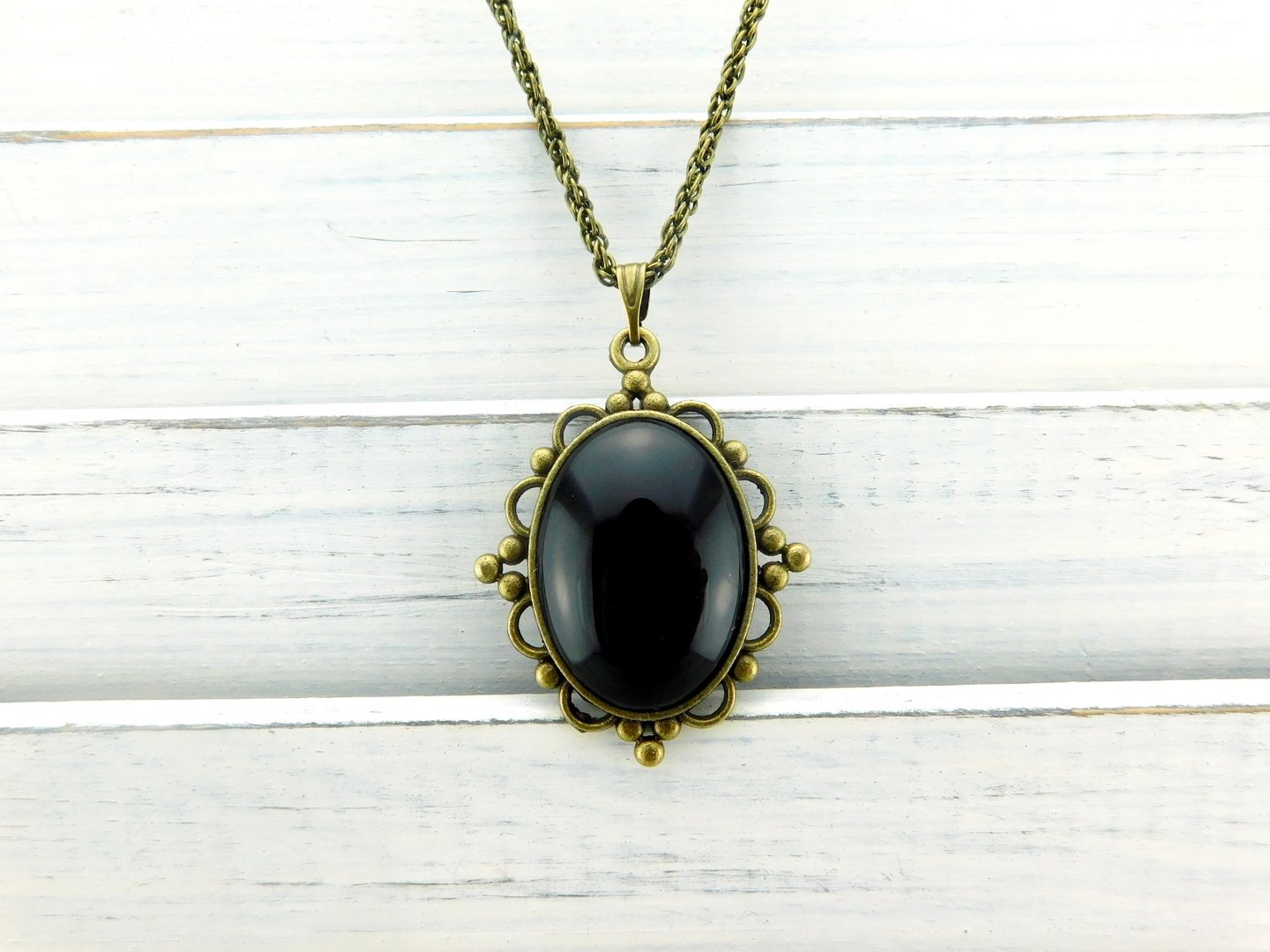 Vintage Halskette "Dark Queen" in Bronze