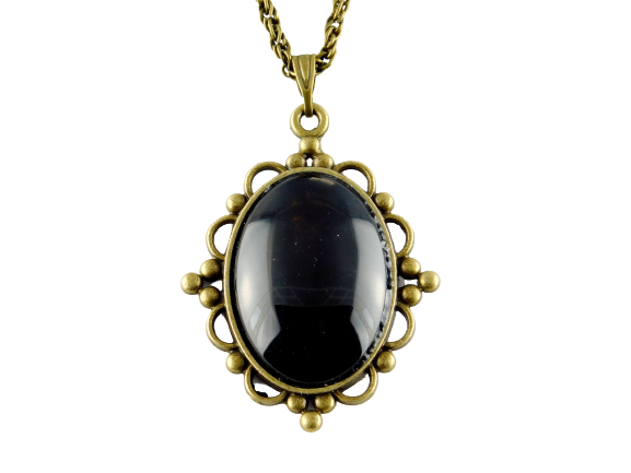 Vintage Halskette "Dark Queen" in Bronze