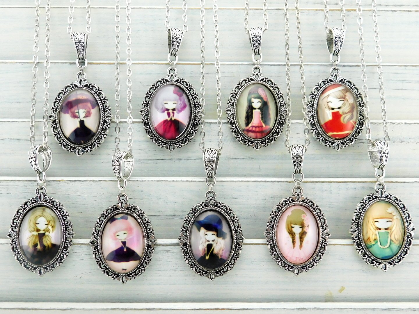 Halskette "Victorian Girls" in Silber