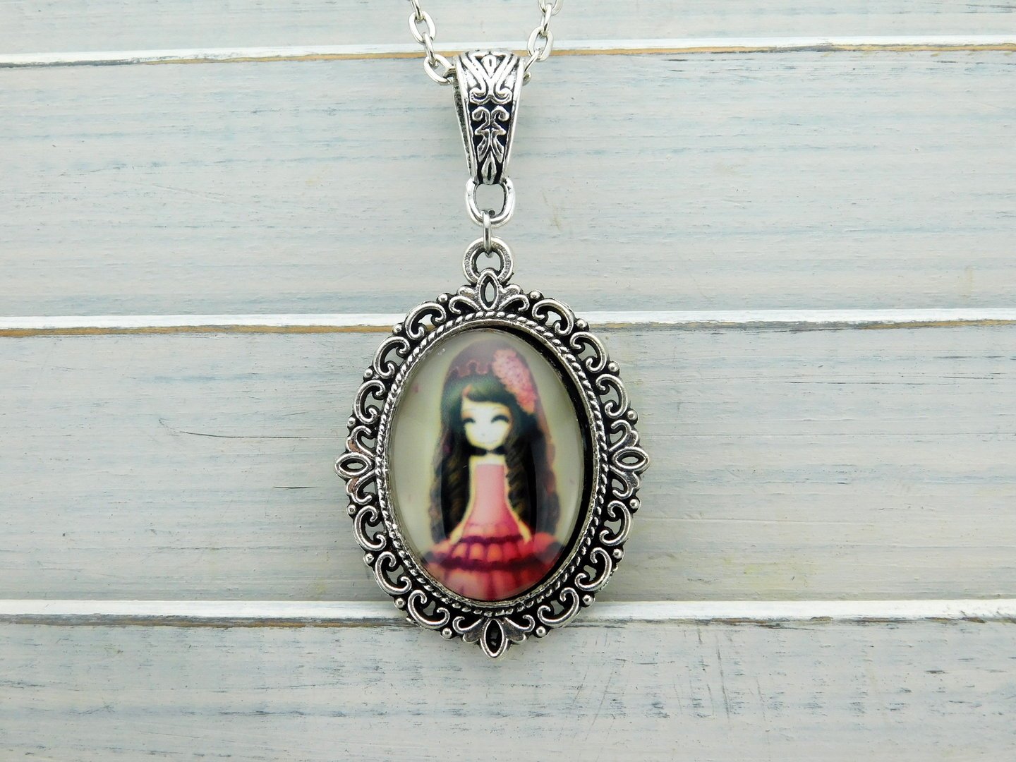 Halskette "Victorian Girls" in Silber