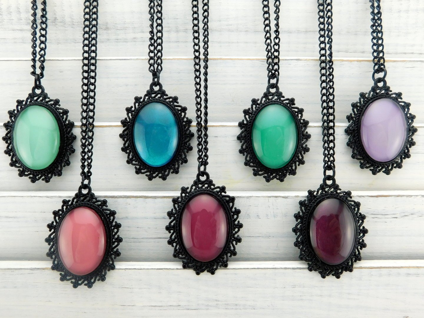 Halskette "Barock Cabochon" in Schwarz