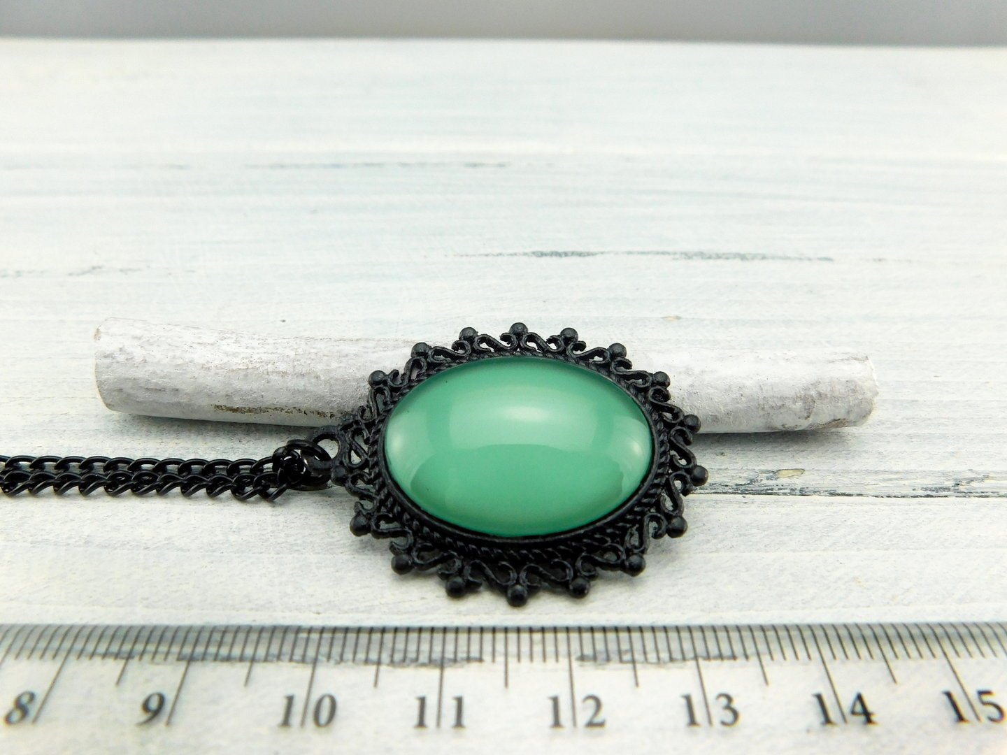 Halskette "Barock Cabochon" in Schwarz