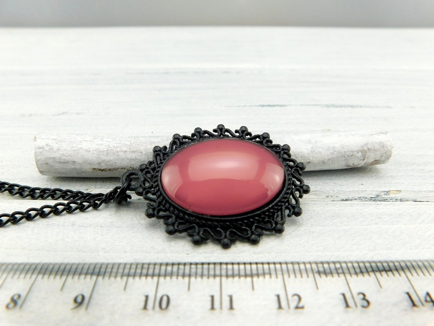 Halskette "Barock Cabochon" in Schwarz