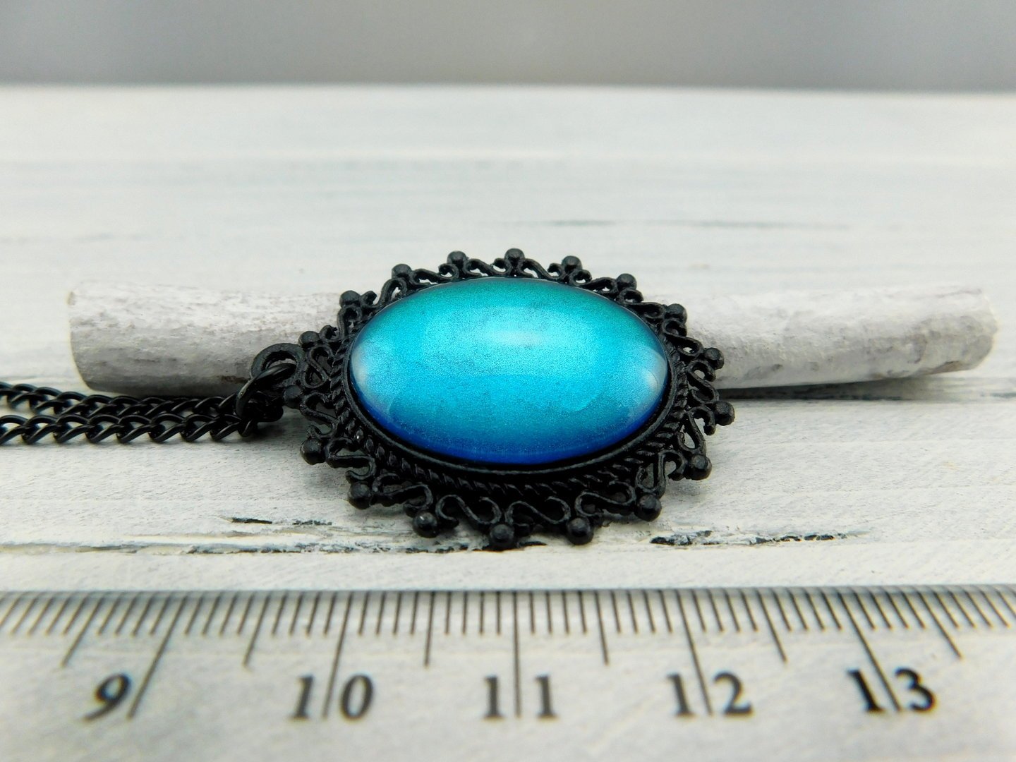 Halskette "Barock Cabochon" in Schwarz