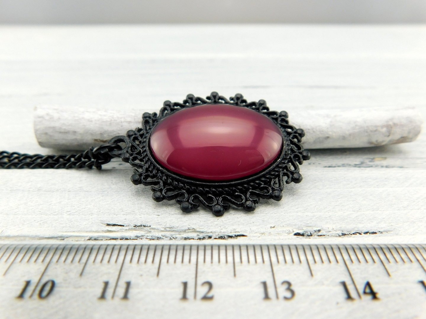 Halskette "Barock Cabochon" in Schwarz