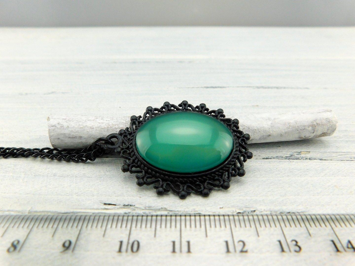 Halskette "Barock Cabochon" in Schwarz