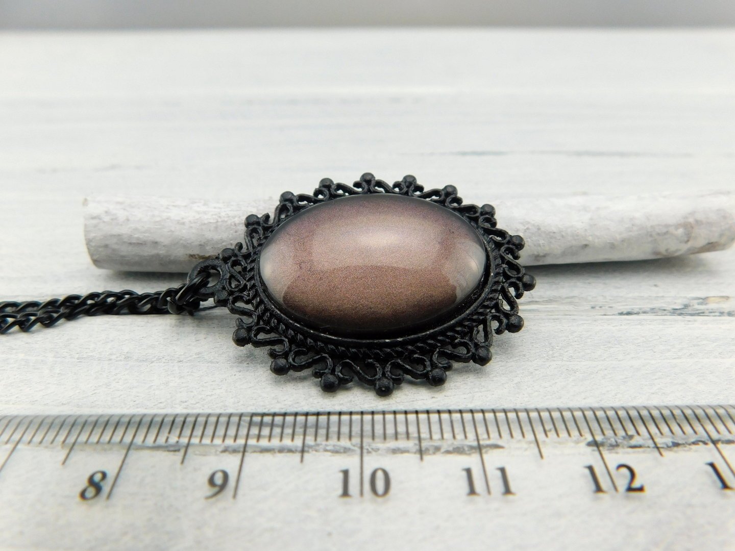 Halskette "Barock Cabochon" in Schwarz
