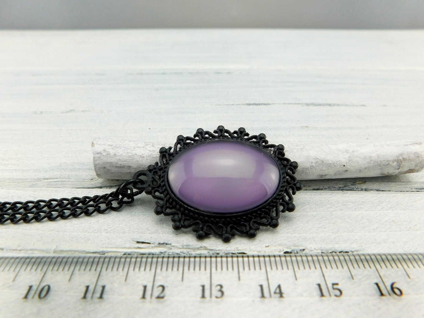 Halskette "Barock Cabochon" in Schwarz