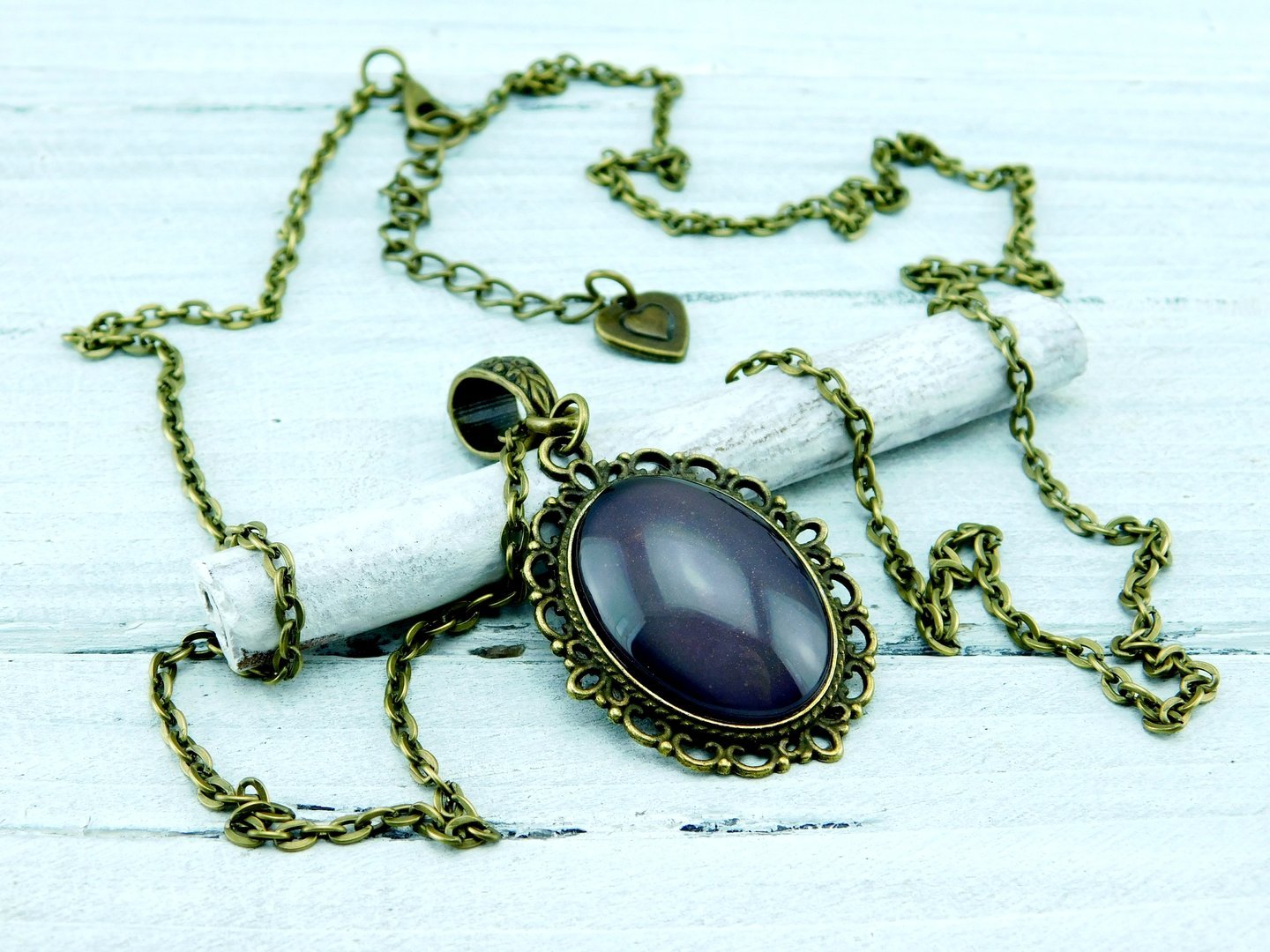 Lange Barock-Stil Halskette mit Cabochon