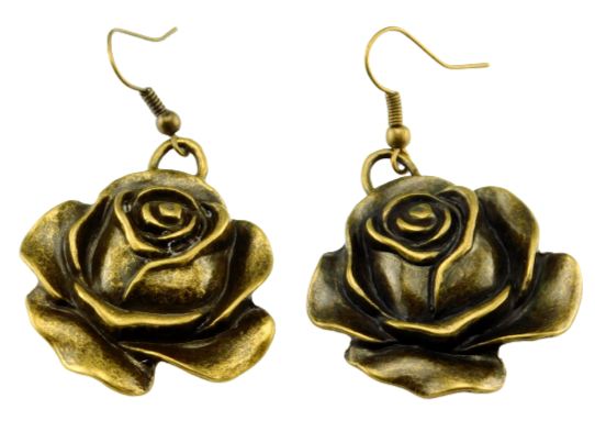 "Boho Rose" - Motivohrhänger mit Blumenmotiv