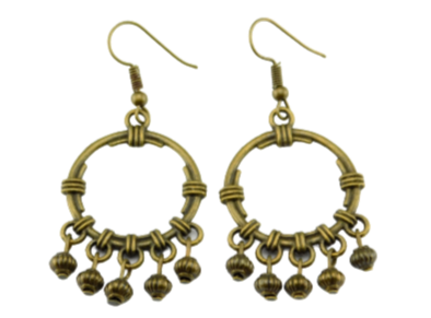 Bronzefarbene Ohrringe mit Kugeln