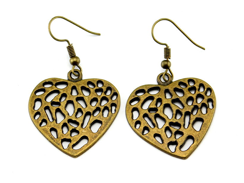 "Leo Love" Ohrringe mit bronzefarbenem Herz